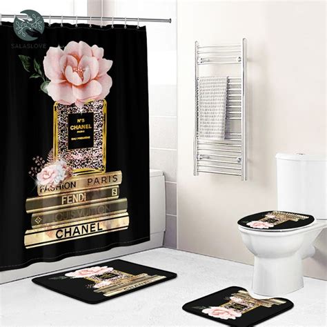 Chanel Perfume Bottle Shower Curtains 